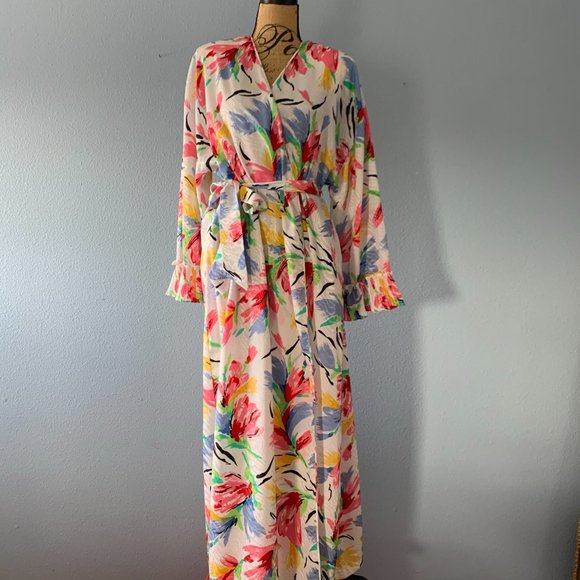 Vintage Mary Mcfadden Dressing Gown Robe - Picture 1 of 14